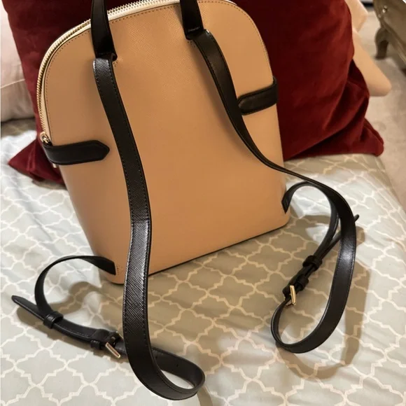 Kate Spade Tan and Black Backpack with Saffiano Texture - Picture 5 of 5